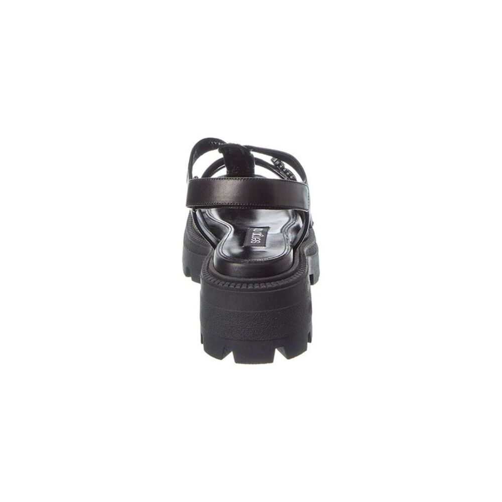 Sergio Rossi Twenty Buckle Leather Sandal, Black - Picture 3 of 5
